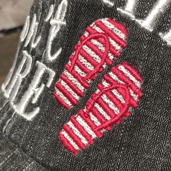 "Pool Hair Don’t Care" Embroidered/Distressed Cap - Picture 3 of 7